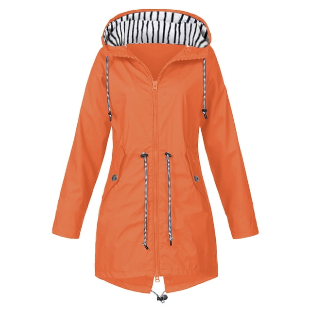 asddcavvf Womens Fashion Rain Jacket With Hood Lightweight Long Sleeve Windbreaker Zip Up Drawstring