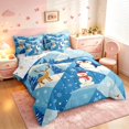 thumbnail image 2 of Manfei Festive Christmas 7-Piece Twin Bedding,Snowman Penguin Deer Animals Bedding Comforter Set,Blue White,Christmas Reversible, 2 of 6