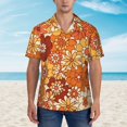 thumbnail image 2 of Fotbe Hippie Flower Camisa Hawaiana para Hombre Unisex – Camisa Casual de Verano con Botones de Manga Corta de Algodón y Lino,Small, 2 of 7