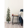 thumbnail image 3 of Perfect Holiday 3.5 Ft Pencil Flocked ChristmasTree, 210 Tips, UL 100 LED Square Stand Dia 12" for Christmas, 3 of 5