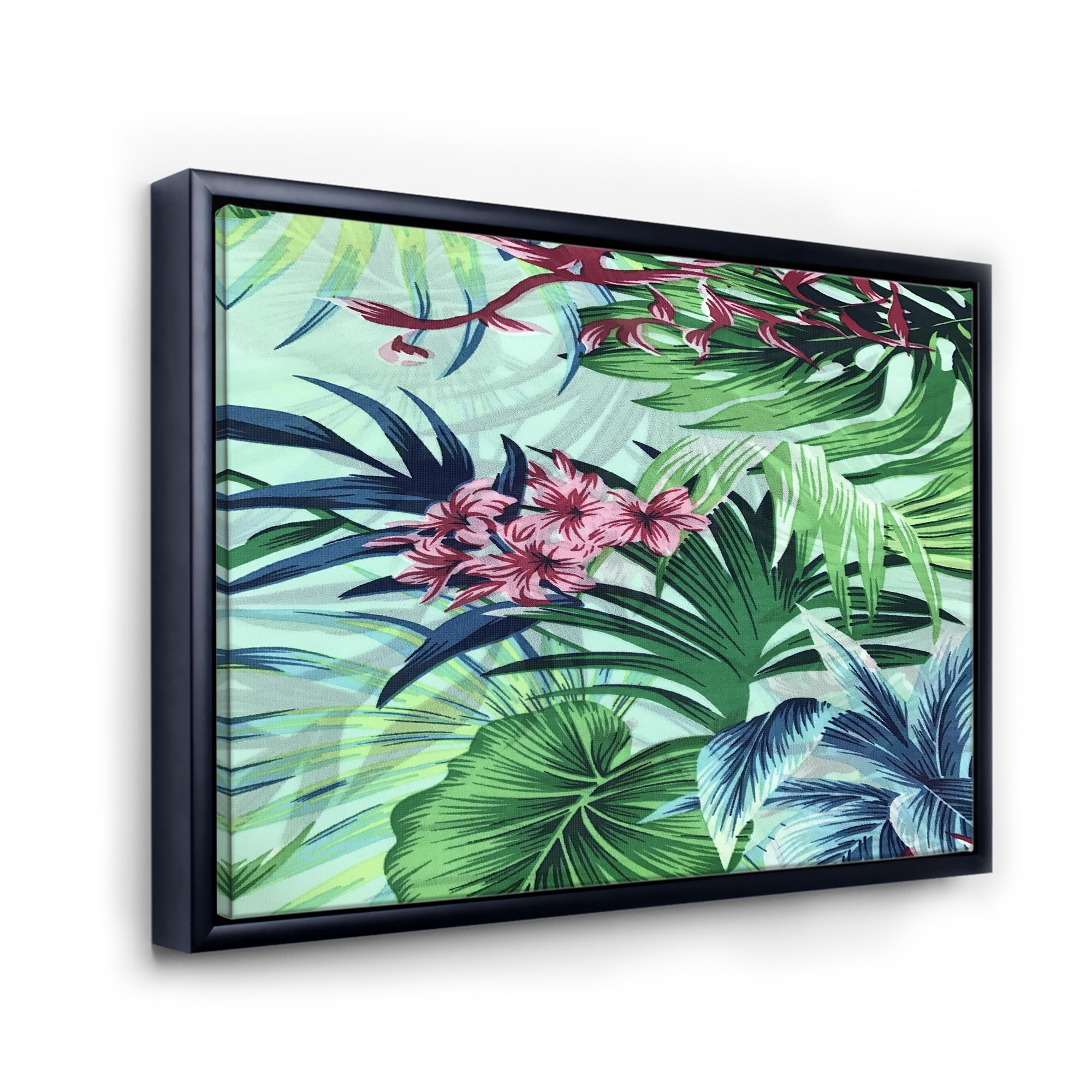 Designart 'VIntage Tropical Flowers VI' Traditional Framed Canvas Wall Art Print
