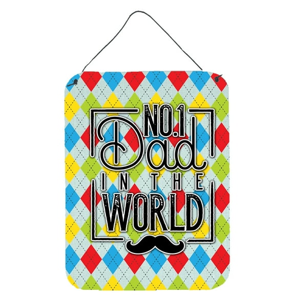 No 1 Dad in the World Argyle Wall or Door Hanging Prints