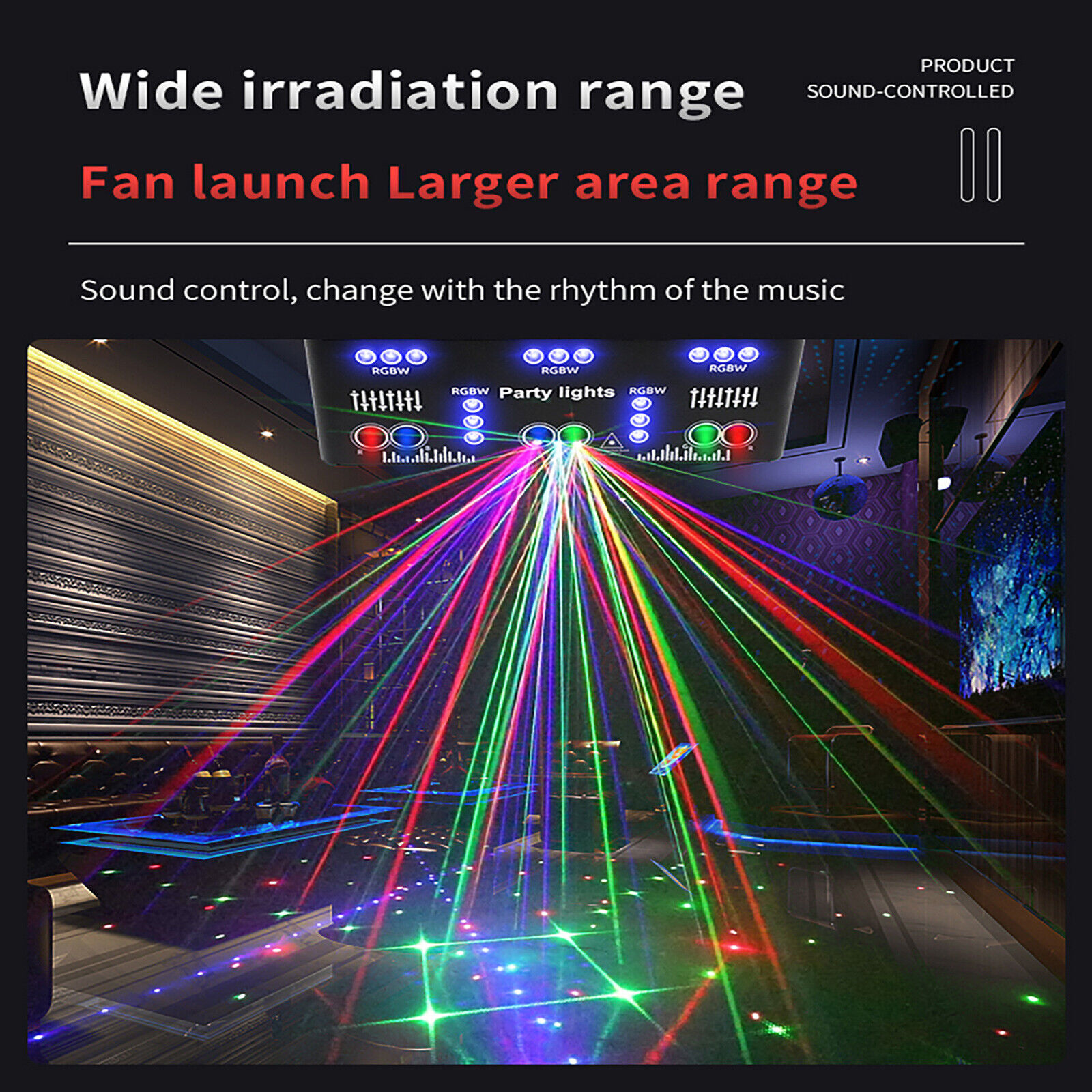 TFCFL Proffessional 21 Eyes RGB LED Laser Beam Scanner Projector DJ Party Stage Laser Light Show DMX Remote Control