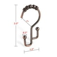 thumbnail image 5 of Utopia Alley Shower Hooks - Double Shower Curtain Rings for Bathroom - Rust Resistant Shower Curtain Hooks for Shower Curtain - Double Roller Shower Curtain Hooks - Set of 12, Oil Rubbed Bronze, 5 of 7