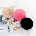 thumbnail image 4 of YISITIAN 8cm Pom Pom Keychains Faux Rabbit Fur Ball Keychain Car Keyring Fluffy Pompom Key Chains Key Holder Handbag Charms CJ919-91402, 4 of 9