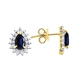thumbnail image 2 of RYLOS Jewelry For Women Yellow Gold Plated Silver Birthstone Jewelry Ring, Earring & Pendant Necklace Gemstone & Diamonds Pear Tear Drop 6X4MM  Sapphire  September Birthstone Womens Jewelry Matching, 2 of 9