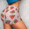 thumbnail image 4 of Kdxio Hand Drawn Watermelon Print Workout Shorts for Women Seamless Soft Smooth Gym Yoga Scrunch Active Shorts, 4 of 9