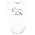 thumbnail image 4 of Hudson Baby Infant Girl Cotton Bodysuit, Pant and Shoe Set, Plum Wildflower, 12-18 Months, 4 of 5