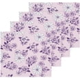 thumbnail image 2 of Purple Flower Washcloth 12x12in Set, 6 Pack Absorbent Cotton Towel Square Kitchen Dishes Towels, Soft Cleaning Face Hand Towel Fast Drying, 2 of 7