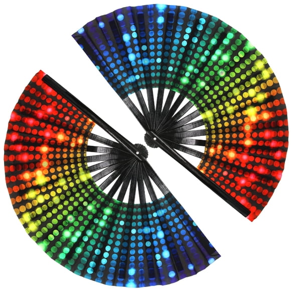 Abanicos plegables Hananona Rainbow Color Poliéster (32 cm x 64 cm)