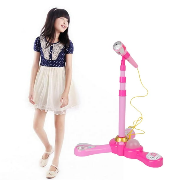 Microphone avec support pour enfant, jouet fille, jouet enfant instrument  de musique, karaoké, entraînement cérébral, jouets éducatifs, cadeau  d'anniversaire pour fille et garçon