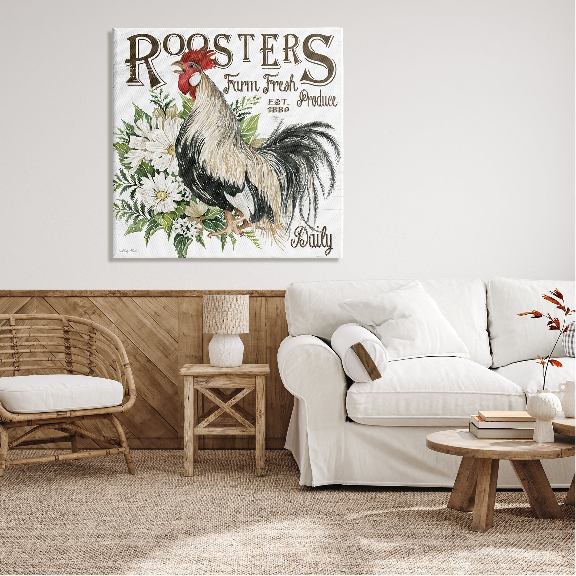 Stupell Industries Farm Fresh Produce Phrase Botanical & Floral Painting Gallery Wrapped Canvas Print Wall Art, 36 x 36
