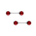 thumbnail image 3 of Paire d'Haltères pour Mamelons 14G Acier Chirurgical avec Ensemble de Broches Rondes CZ Gemmes, 3 of 9