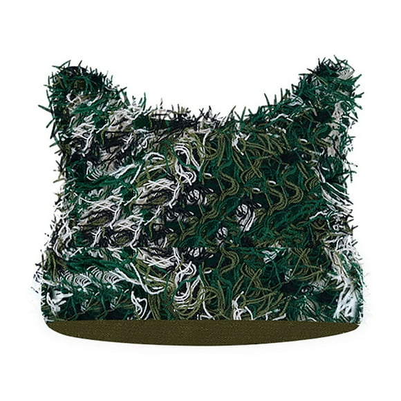 Jamicy Hats for Women Clearance Christmas Present Cute Cat Ear Beanie Y2k Fuzzy Distressed Hat Grunge Winter Clothes