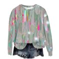 thumbnail image 2 of Tops for Women under $10 Long Sleeve Printed Casual Loose Hoodless Sweatshirts Hot Pink XL, 2 of 3