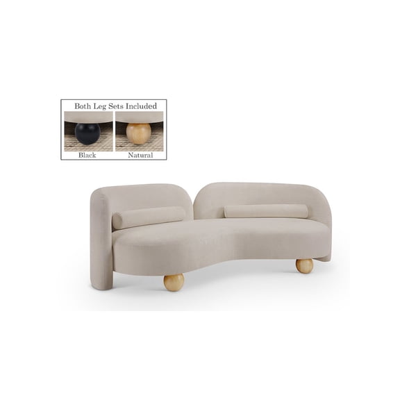 Meridian Furniture Daphne Beige Chenille Fabric Sofa
