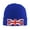 Blue, variant on British Flag Britain English England Winter Beanie Hats for Men Women Warm Cozy Knitted Cuffed Skull Cap Gray