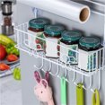 thumbnail image 3 of Multi-functional Refrigerator Storage Rack Fridge Side Shelf Multi-Layer Sidewall Holder Kitchen Supplies Organizer Household Hanging Hook Folding Fridge Storage W/Suction Cups, 3 of 8
