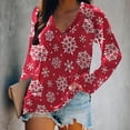 thumbnail image 2 of Tops Navideños Para Mujer Blusas de Manga Larga Camiseta Casual Con Cuello en V de Moda Odeerbi ODB183218, 2 of 5