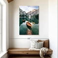 thumbnail image 2 of Elephant Stock Braies Lake Boats Wall Art - Vertical Canvas Wall Art - Living Room Wall Decor - Transportation Canvas - Beige And Orange Decor - 30" x 45", 2 of 8