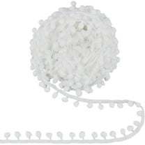 20 Yards Poms Balls Fringe Trim 3/4 inch White Polyester Pom Ball Tassel Lace Ribbon