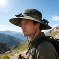 thumbnail image 6 of 2-in-1 Hands-Free Hat Fan with UPF 50+ Wide Brim, Dual Solar Fans Sun Hat with USB Charging & Adjustable Speeds for Fishing, Hiking & Outdoor Activities,Military Green,42cm / 16.5in, 6 of 8