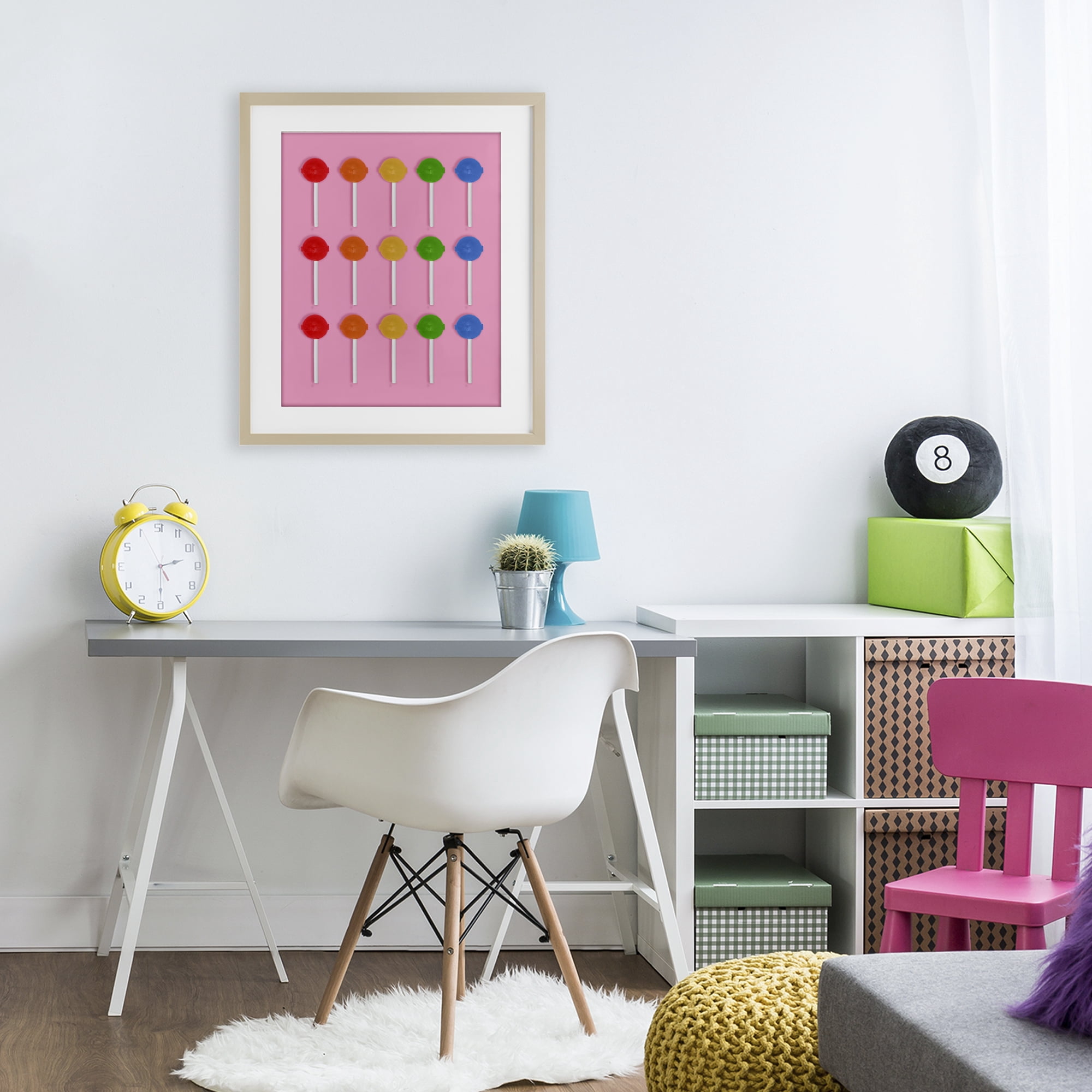 Stupell Industries Colorful Lollipop Grid Birch Framed Print Under Glass, design by LISH Creative