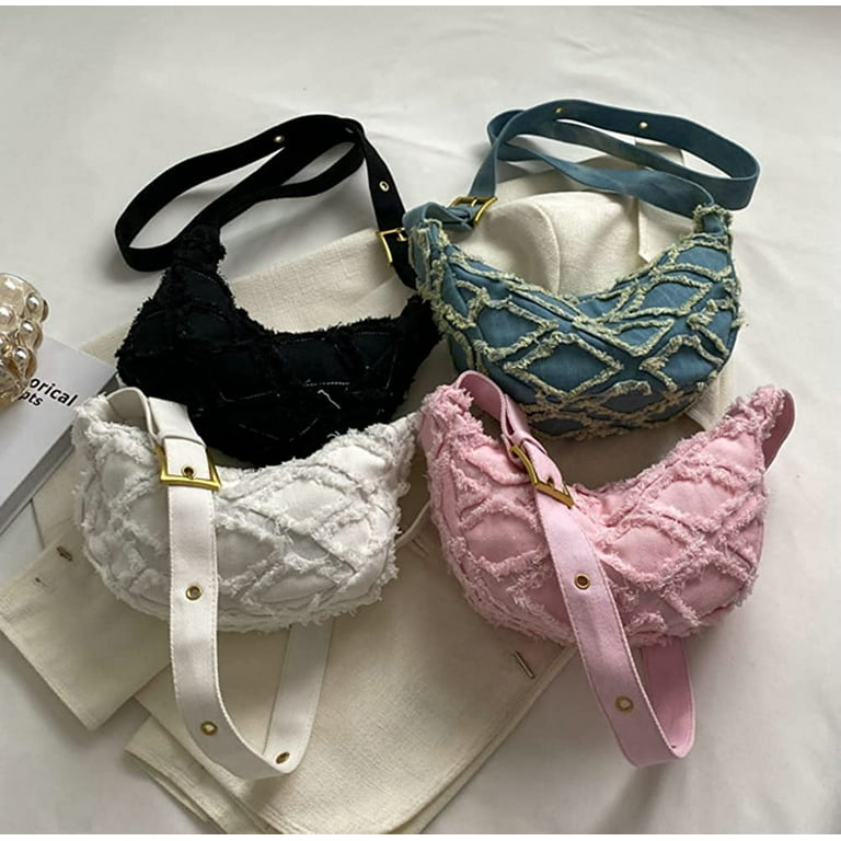 Cocopeaunts Women's Denim Shoulder Bag, Denim Crossbody Bag Stylish Retro Large Capacity Denim Shoulder Bag Date Commute Denim Bags 2023, Adult Unisex