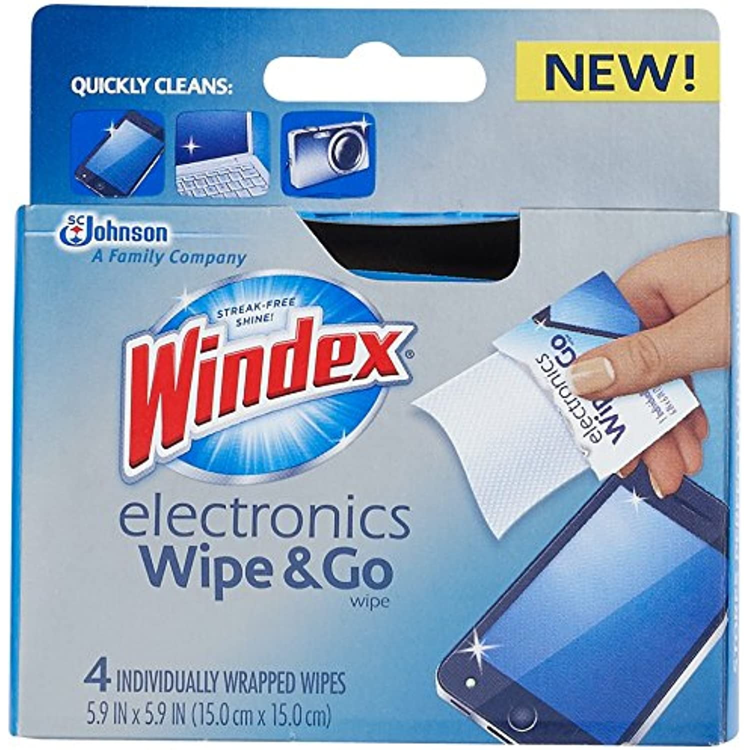 Windex Electronics Wipe And Go Wipes, 4Ct (Pack Of 3)