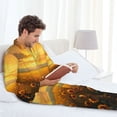 thumbnail image 6 of Goofa Sunflower Sunset Rainfall for 2-piece Loungewear Set Men’s Sleepwear Set Soft PJs Cozy loungewear Comfy Sleep Set Winter Pajamas-Large, 6 of 7