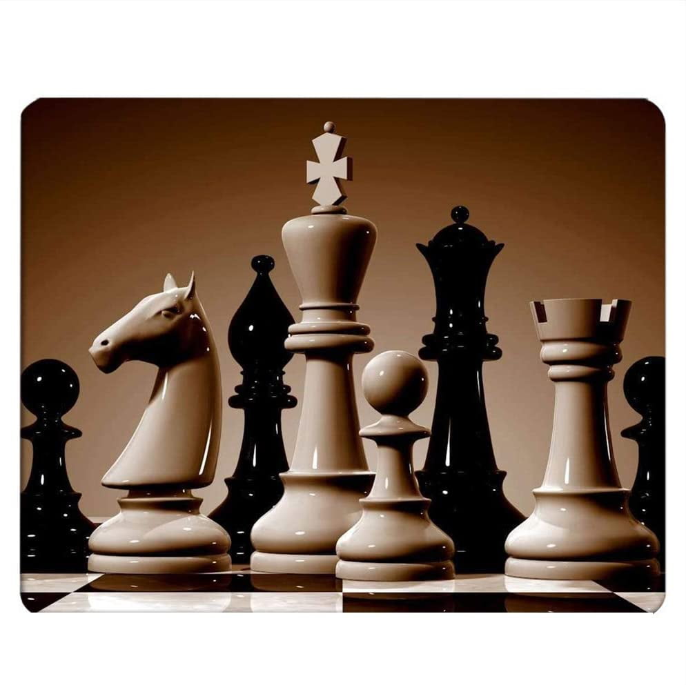 Single Weighted Chess Pieces and Black & White Mousepad Chessboard Sets No Bag 