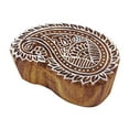 thumbnail image 3 of Wooden Printing Block Paisley Pottery Stamp Wood Block Printed Stamp, 3 of 4
