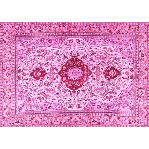 Ahgly Company Indoor Rectangle Persian Pink Traditional Area Rugs, 5' x 7'