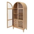 thumbnail image 4 of Martin Furniture 78"H Arched Display Cabinet Bookcase in Light Brown, 4 of 12