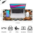 thumbnail image 5 of Happy Thanksgiving Fall Pumpkin Large Gaming Mouse Pad Extended Mouse Pads with Stitched Edges, Non-Slip Base, Water Resist Keyboard Pad for Gamer, Office & Home, 31.5 X 11.8 in, 5 of 7
