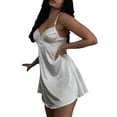thumbnail image 3 of xiaxaixu Robe Nuisette pour Femmes, Bretelles Spaghetti Col en V Dentelle Patchwork Robe d'Été Mini Clubwear, 3 of 9