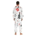 thumbnail image 6 of Christmas Doodle Adult Onesie Pajamas Slim Fit Christmas One Piece Suit Pjs for Women and Men Hooded Zipper, 6 of 7