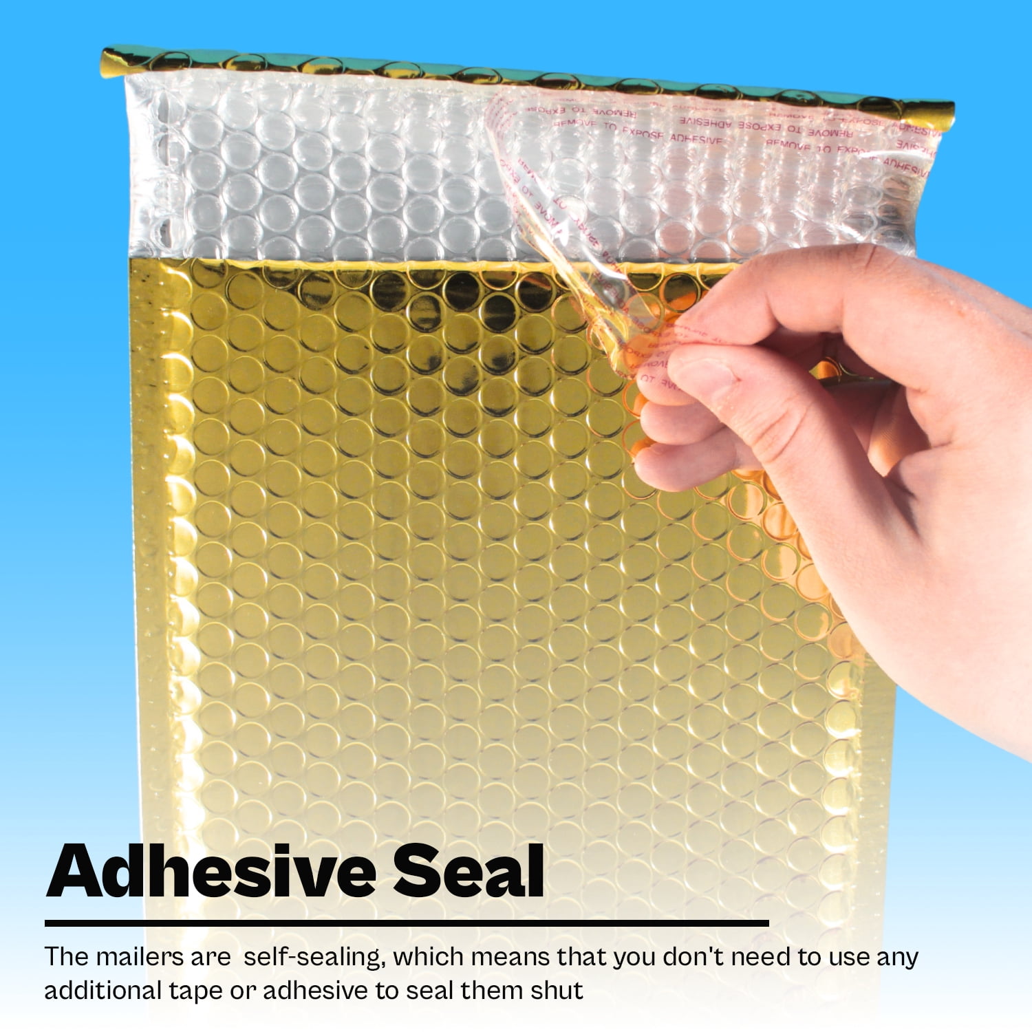 MMBM Gold Poly Bubble Mailers 250 PCS Shipping Mailing Padded Envelopes Self-Seal Bags 7" x 6.75"
