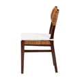 thumbnail image 4 of bali & pari Dameka Bohemian Light Honey Rattan and Dark Brown Wood Dining Chair, 4 of 10