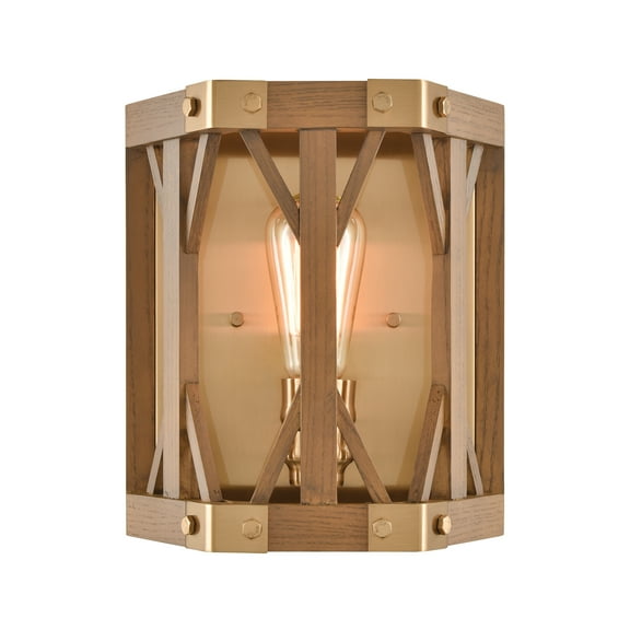 Elk Home 9-Inch Wide Structure Sconce, Traditional, Satin Brass