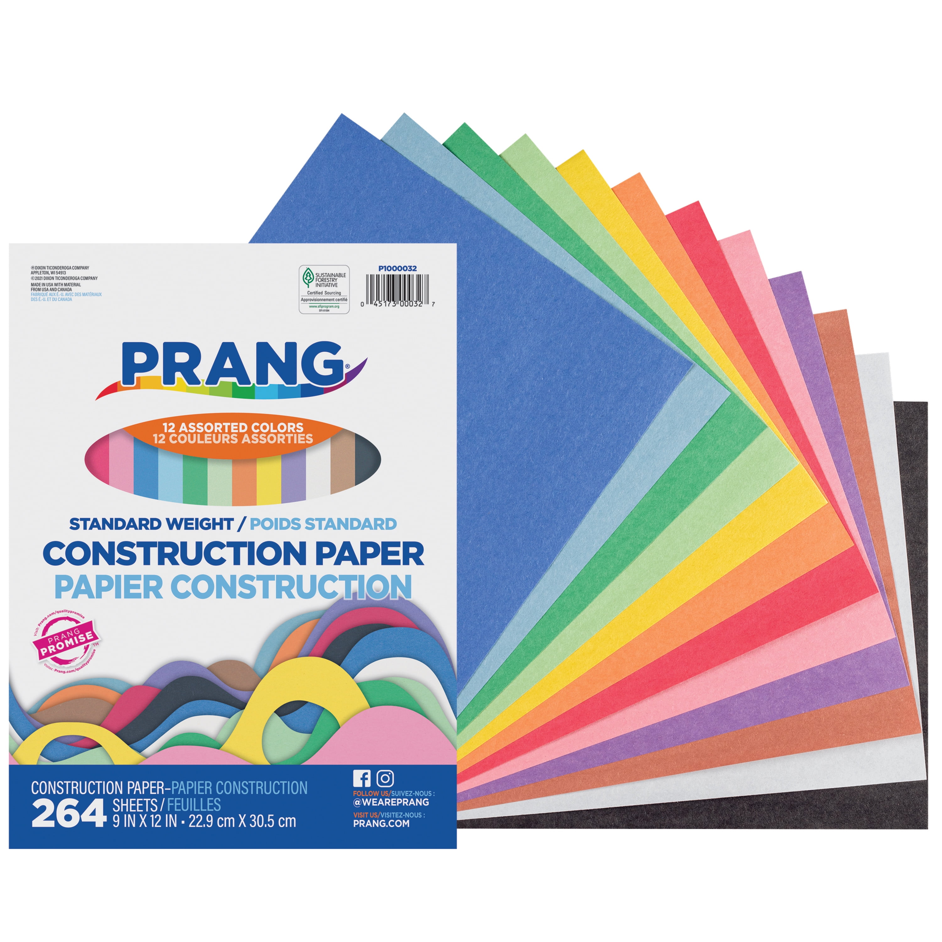 Prang P6555 Construction Paper, 10 Assorted Colors, 9 x 12, 500 Sheets