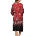 thumbnail image 2 of Yuyamidu Snowflake Bathrobe Sleepwear for Women Lightweight Robe Long Dressing Gown Plus Size S Christmas V-Neck Nightgown Red Mid-Calf Length Robe for Sleeping, 2 of 7