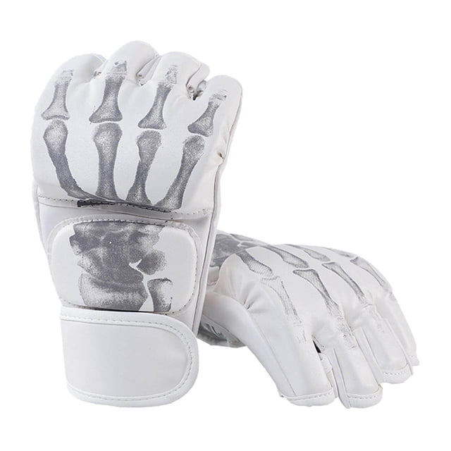 fastboy Gants de Boxe Respirants Équipement de Protection pour Hommes Femmes Sac de Frappe Main Démon Blanc