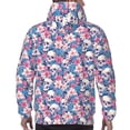 thumbnail image 3 of Bingfone white flower Skull blue Men's Drawstring Hoodie Long Sleeve Pocket Sweatshirts-3X-Large, 3 of 6