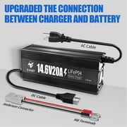 12V 20A LiFePO4 Battery Charger with Anderson Connector for RV Marine Boat Deep Cycle