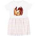 thumbnail image 3 of Inktastic Dragon Breathing Fire with Role Playing Dice Girls Toddler Dress, 3 of 5