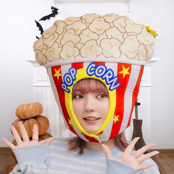 Sombrero De Palomitas De Maíz De Tela Esponja, De 32x28 Cm, Accesorio De Disfraz Para Carnaval Y Fiestas, Para Niños Y Adultos
