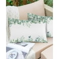thumbnail image 6 of Eucalyptus Leaf Throw Pillow Cover,Sage Green Spring Botanical Watercolor Plants Rectangle Decorative Pillow Case Protector Soft Cushion Cover Lumbar Pillowcase for Couch Sofa Bedroom Decor 20x36 In, 6 of 8