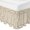 Beige, variant on Beige Farmhouse Bed Skirt California King Size 16 Inch Drop, Linen Texture Geometric Lines Floral Boho Adjustable Elastic Dust Ruffles Bedskirt Wrap Around Pleated Mattress Frame Cover