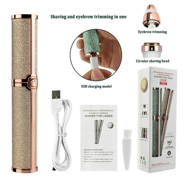 YOPTOP Rouge à Lèvres Femmes Tondeuse Électrique pour Sourcils Rasoir Instrument d'Épilation Artefact de Rasage des Sourcils Rasage Automatique Lèvres Poils avec Conception Lumineuse Pratique à Transporter et Facile à Beauté T,e